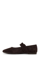 Woman Brown Buckled Suede Leather Babet | Derimod