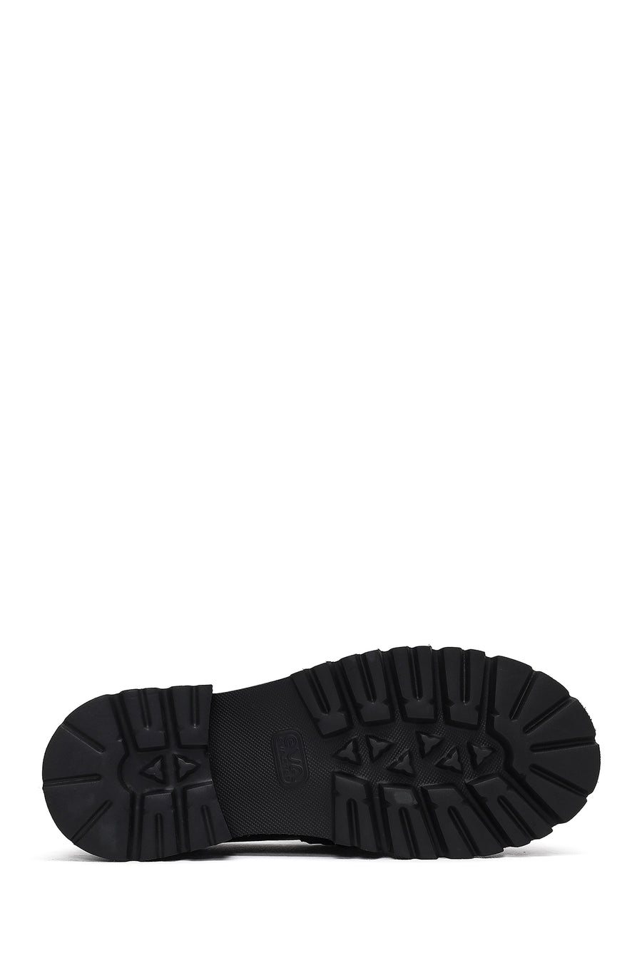 Woman Black Thick-Soled Leather Masculine Loafers