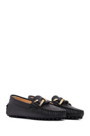 Women's Black Buckled Leather Loafer | Derimod