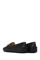 Women's Black Buckled Leather Loafer | Derimod