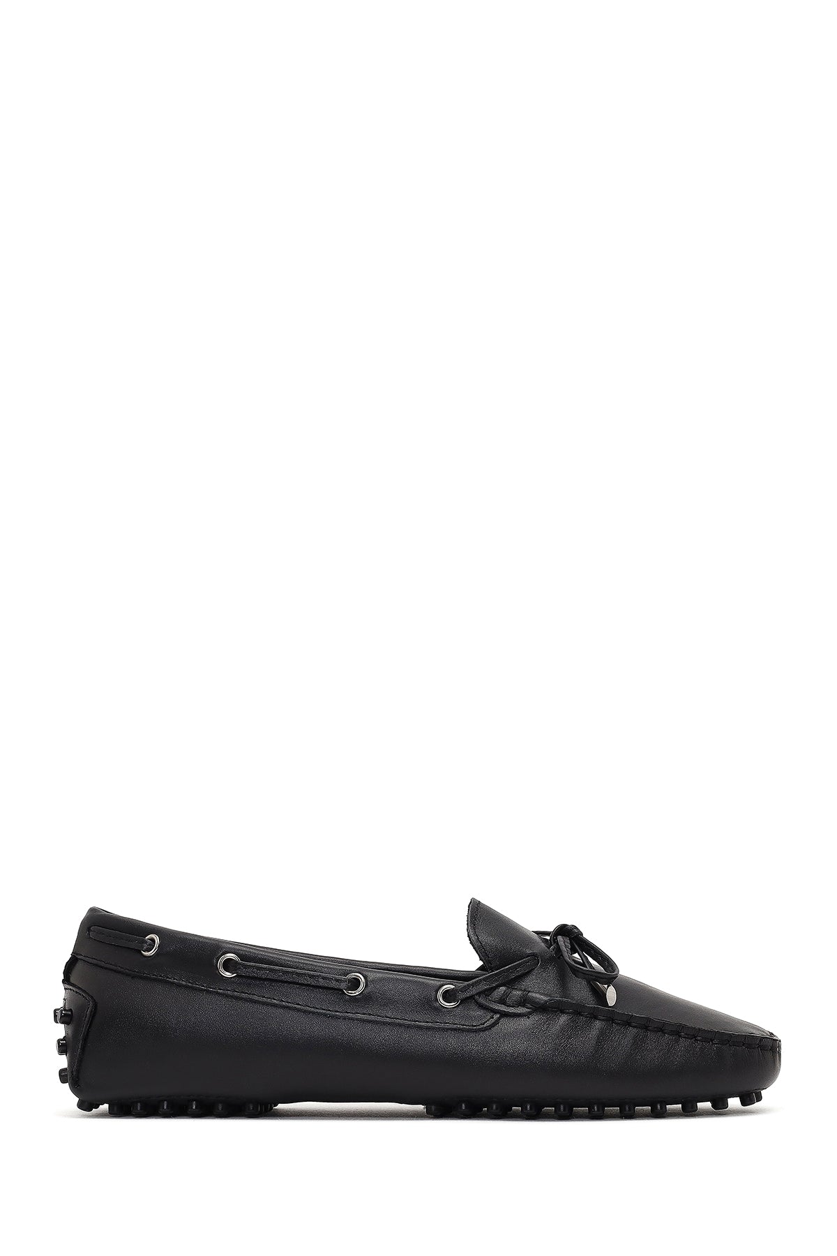 Women's Black Tasselled Leather Loafer 25AFD290618 | Derimod