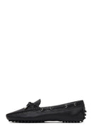 Women's Black Tasselled Leather Loafer | Derimod