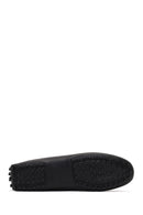 Women's Black Tasselled Leather Loafer | Derimod