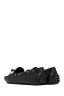 Women's Black Tasselled Leather Loafer | Derimod