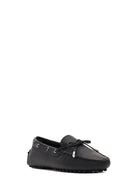Women's Black Tasselled Leather Loafer | Derimod