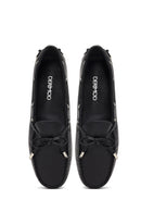 Women's Black Tasselled Leather Loafer | Derimod