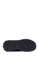 Woman Black Lace-Up Thick Sole Leather Sneakers | Derimod