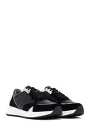 Woman Black Lace-Up Thick Sole Leather Sneakers | Derimod