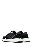 Woman Black Lace-Up Thick Sole Leather Sneakers | Derimod