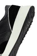 Woman Black Lace-Up Thick Sole Leather Sneakers | Derimod
