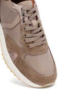 Woman Mink Laced Thick Sole Leather Sneakers | Derimod