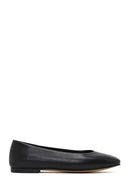 Women's Black Classic Leather Ballet Flat | Derimod