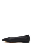 Women's Black Classic Leather Ballet Flat | Derimod