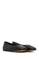 Women's Black Classic Leather Ballet Flat | Derimod
