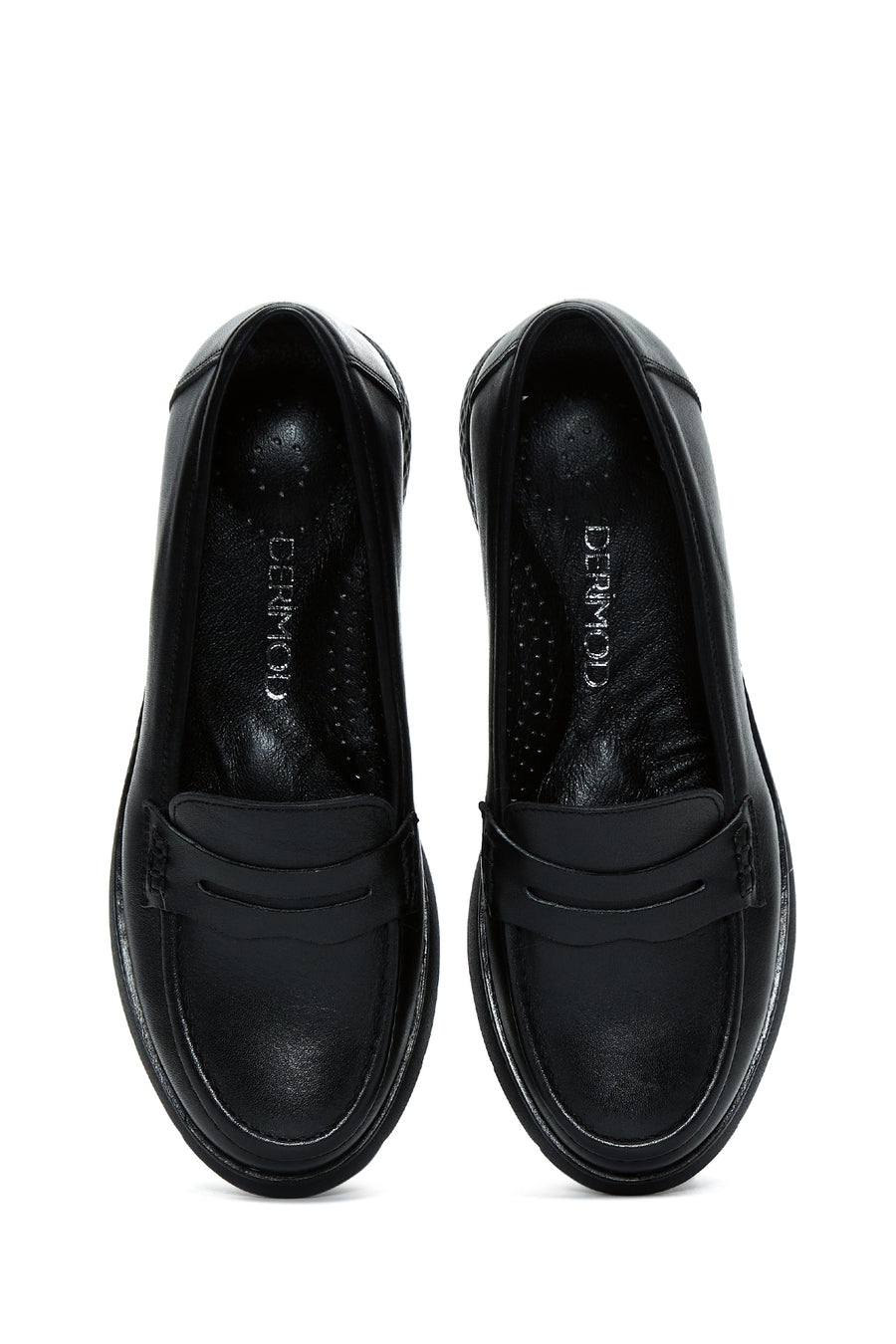 Kadın Siyah Deri Comfort Loafer
