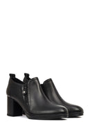 Women's Black Thick Heeled Leather Boots | Derimod