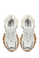 Women's White Lace-Up Thick-Soled Sneaker | Derimod