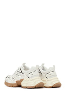 Women's White Lace-Up Thick-Soled Sneaker | Derimod
