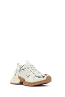 Women's White Lace-Up Thick-Soled Sneaker | Derimod