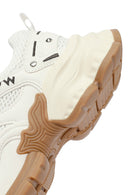 Women's White Lace-Up Thick-Soled Sneaker | Derimod