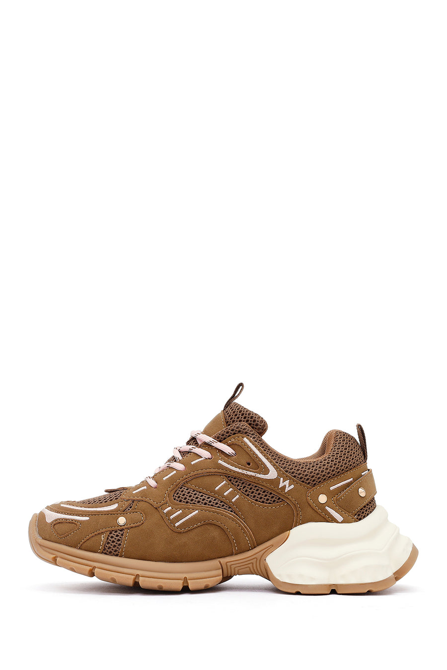 Kadın Camel Bağcıklı Kalın Tabanlı Sneaker