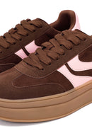 Women's Brown Lace-Up Thick-Soled Sneaker | Derimod