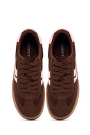 Women's Brown Lace-Up Thick-Soled Sneaker | Derimod