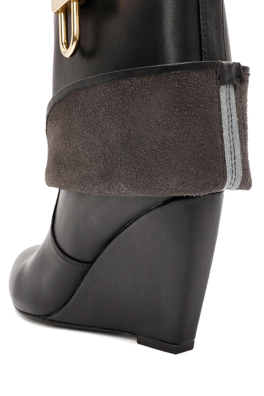 Women's Black Wedge Heel Boots
