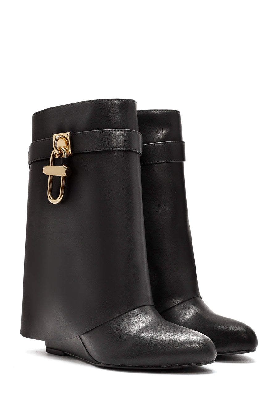Women's Black Wedge Heel Boots