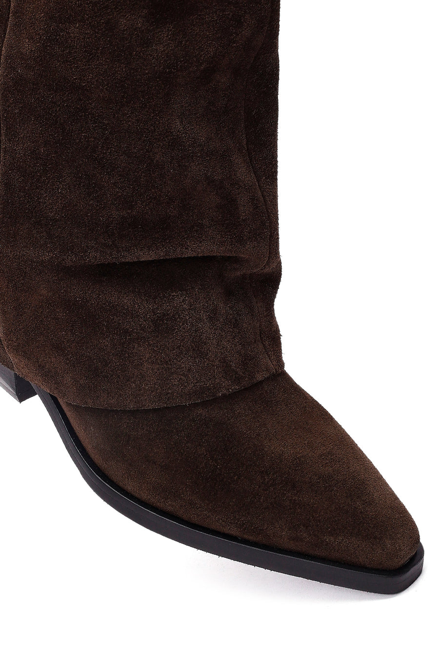 Women's Brown Thick Heeled Suede Leather Boot