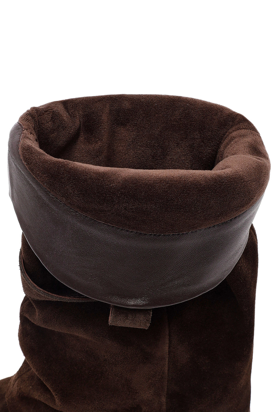 Women's Brown Thick Heeled Suede Leather Boot