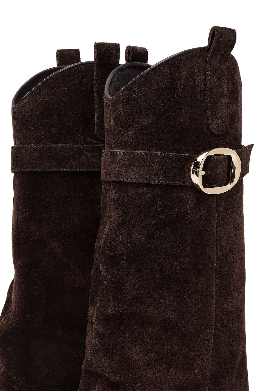 Women's Brown Thick Heeled Suede Leather Boot