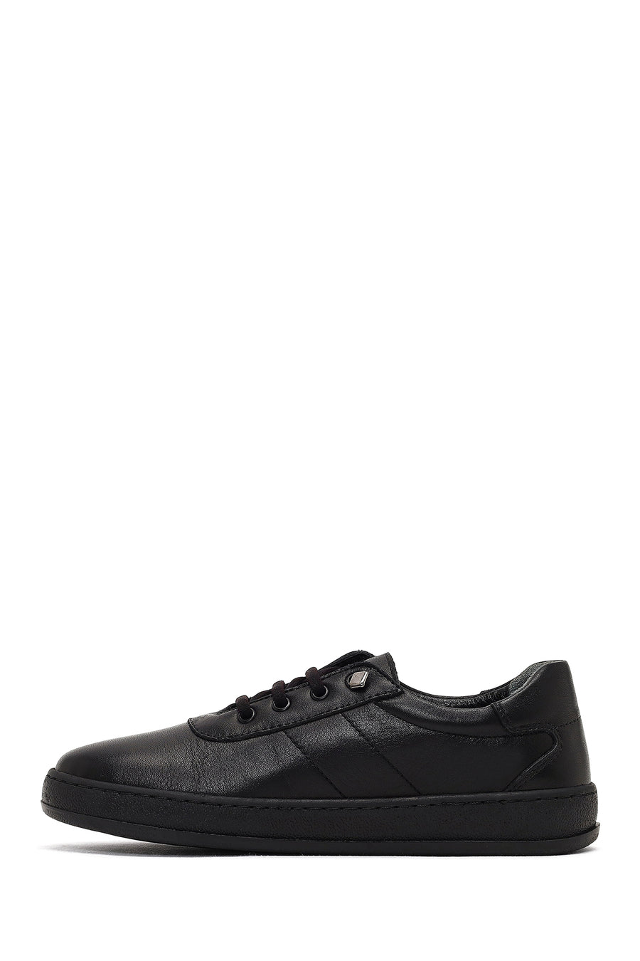 Women's Black Lace-up Leather Comfort Shoe