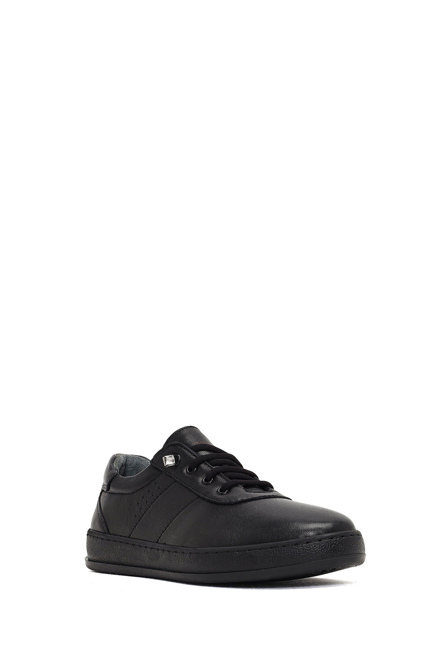 Women's Black Lace-up Leather Comfort Shoe