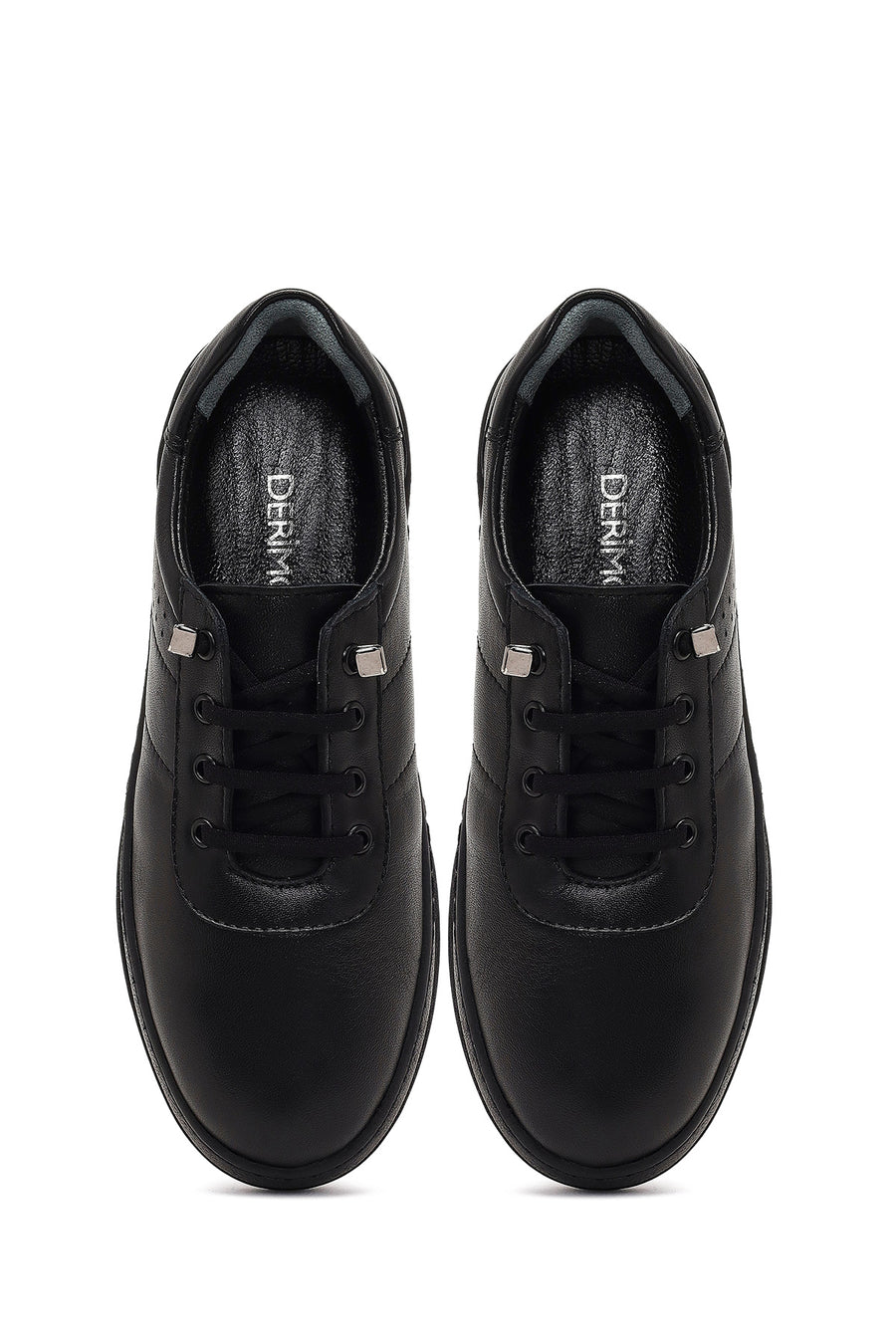 Women's Black Lace-up Leather Comfort Shoe