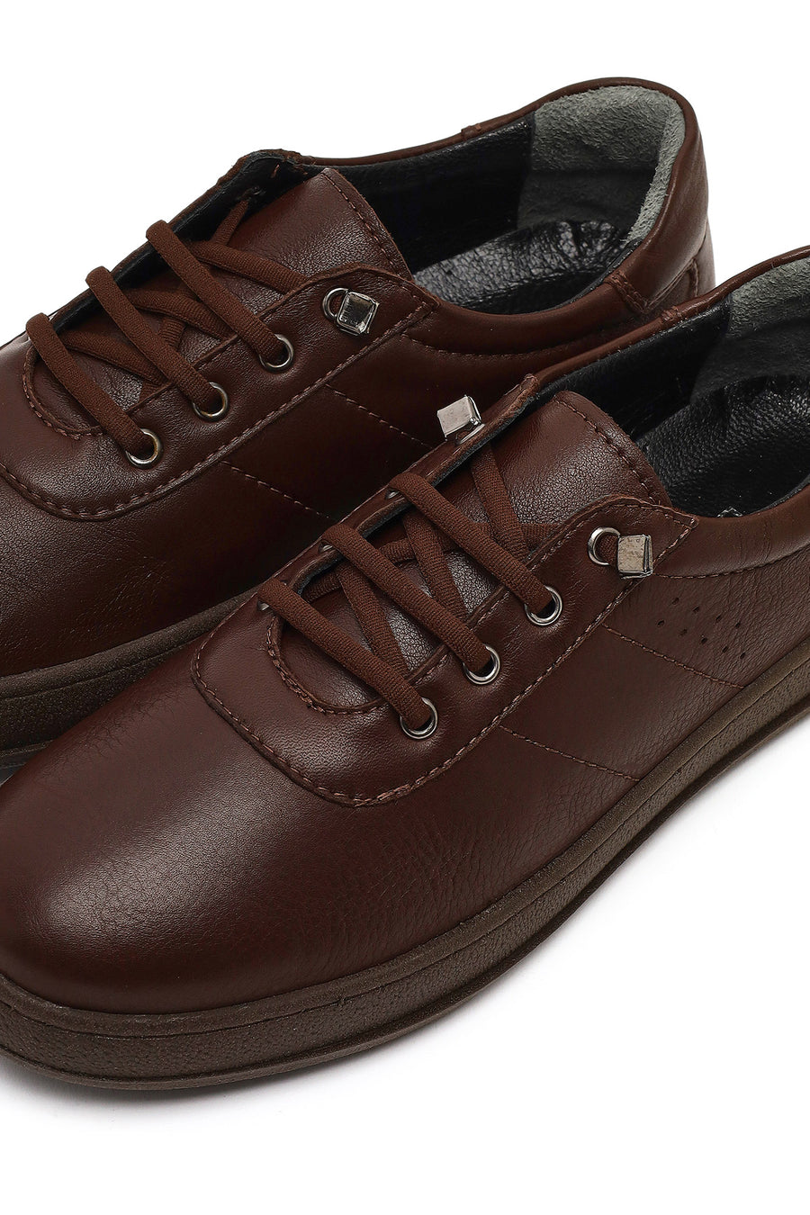 Women's Brown Lace-up Leather Comfort Shoe