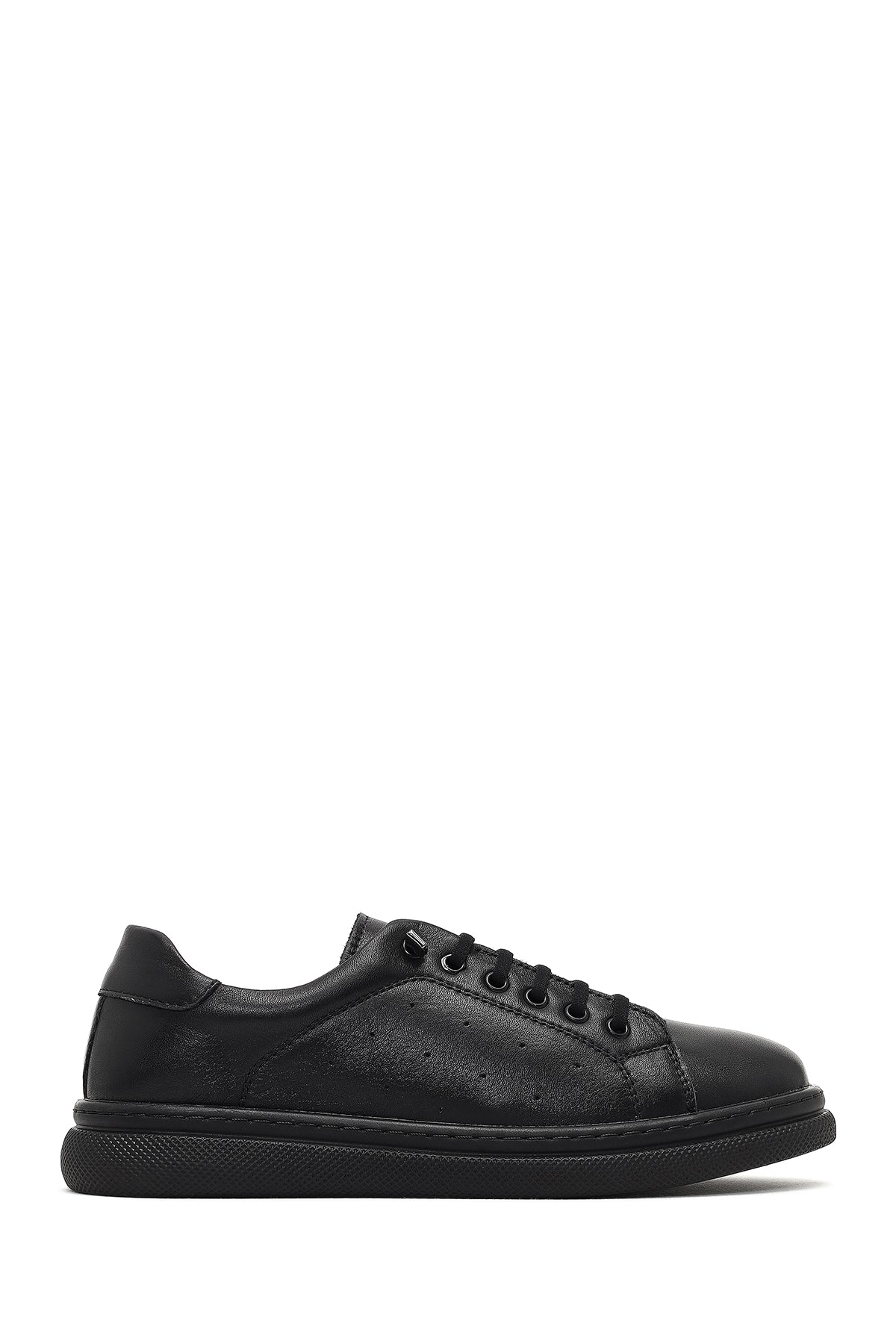 Kadın Siyah Bağcıklı Deri Sneaker 25AFD501418 | Derimod