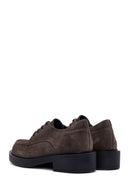 Woman Mink Laced Suede Leather Casual Shoes | Derimod