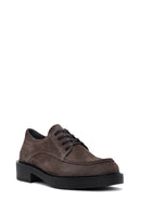 Woman Mink Laced Suede Leather Casual Shoes | Derimod