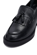 Kadın Siyah Kalın Topuklu Deri Maskülen Loafer | Derimod