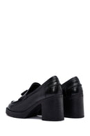 Kadın Siyah Kalın Topuklu Deri Maskülen Loafer | Derimod
