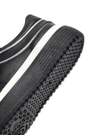 Women's Black Lace-Up Thick-Soled Leather Sneaker | Derimod