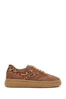 Women's Tan Lace-Up Suede Leather Sneaker | Derimod