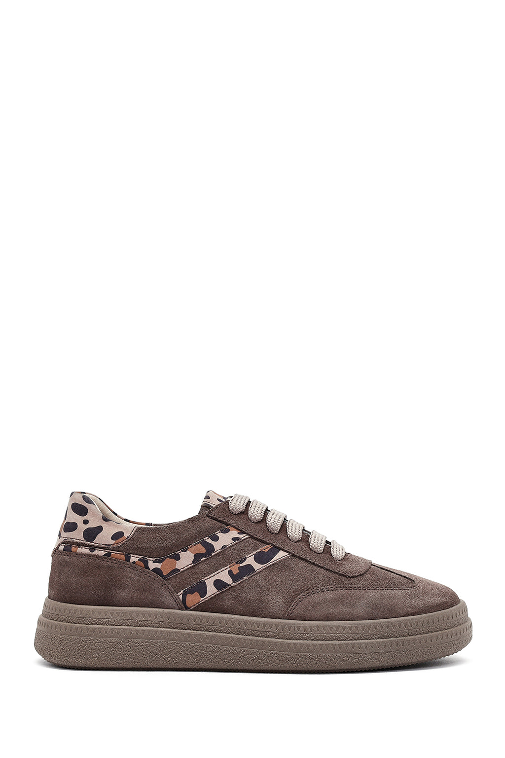 Kadın Vizon Bağcıklı Süet Deri Sneaker