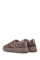 Women's Mink Lace-up Suede Leather Sneaker | Derimod