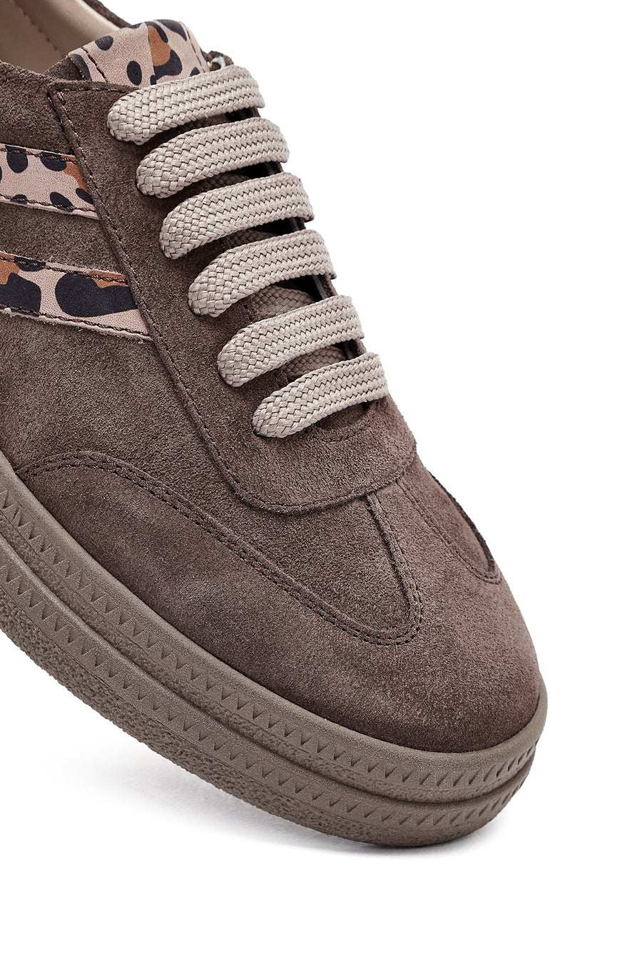 Women's Mink Lace-up Suede Leather Sneaker