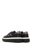 Women's Black Lace-Up Thick-Soled Leather Sneaker | Derimod