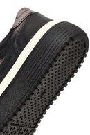 Women's Black Lace-Up Thick-Soled Leather Sneaker | Derimod