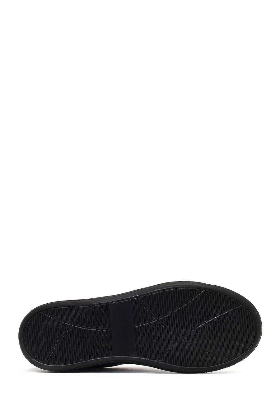 Women's Black Lace-Up Thick-Soled Sneaker