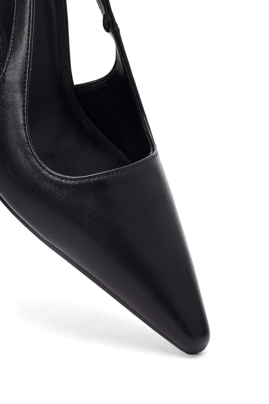 Women's Black Open Back Thin Heeled Shoes